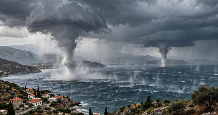 Εμφάνιση υδροστρόβιλων στην περιοχή της Κορίνθου